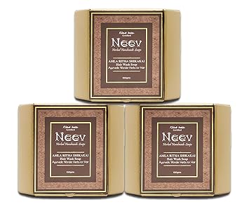 Neev Amla Ritha Shikakai Hair wash Soap 100 gms Ayurvedic Wonder Herbs for Hair set of 3 combo 100gm each