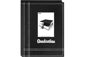 Pioneer Pearl-Embroidered "Graduation" 4x6 36-Pocket Photo Embroidered Sewn Leatherette Scrapbook Albums with...