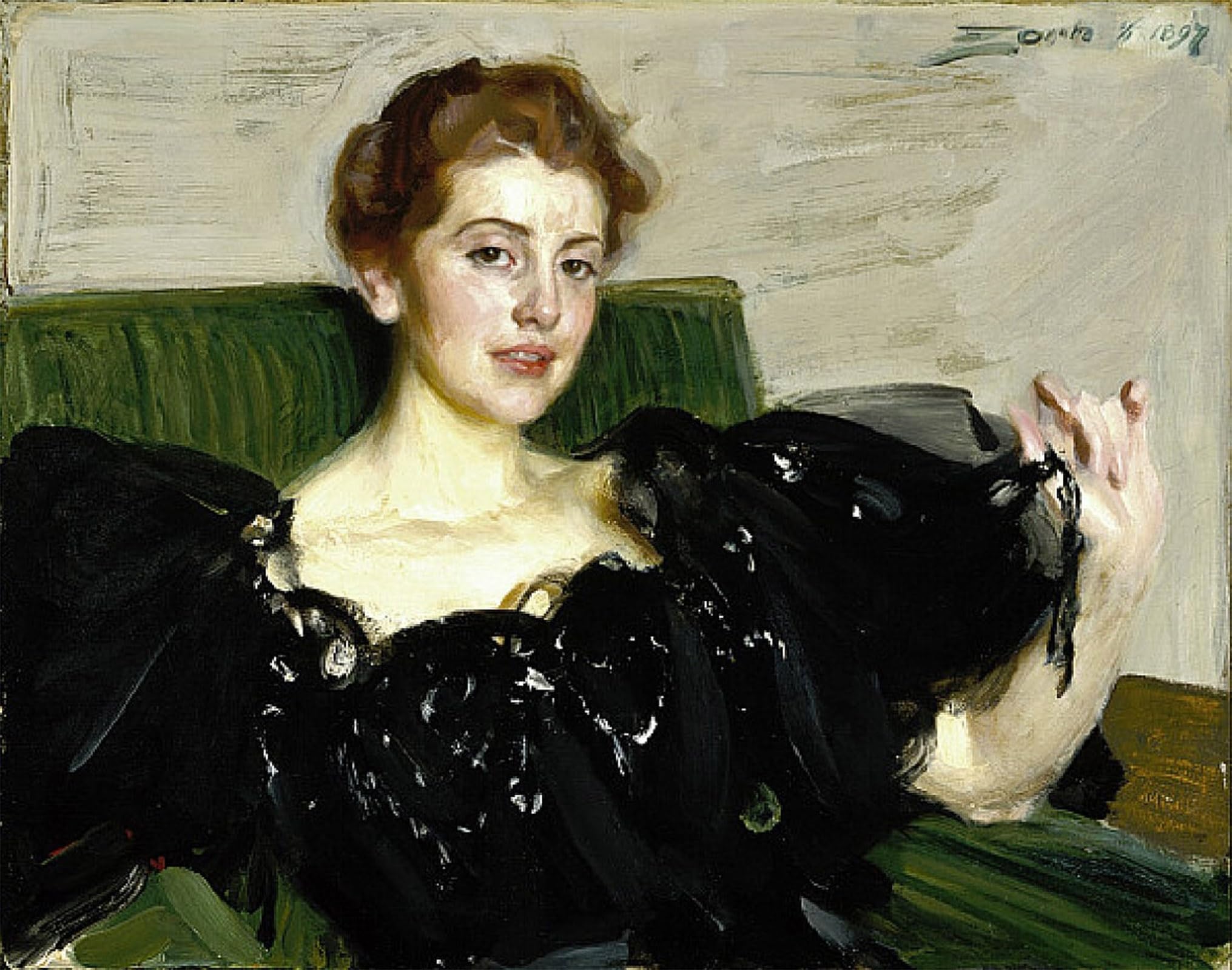 ARTXLXXBN Famous Prints Artwork Pictures Poster Painting Art Mrs. Turner Joy by Anders Leonard Zorn Artwork Landscape Pictures for Home Decor 60x90cm