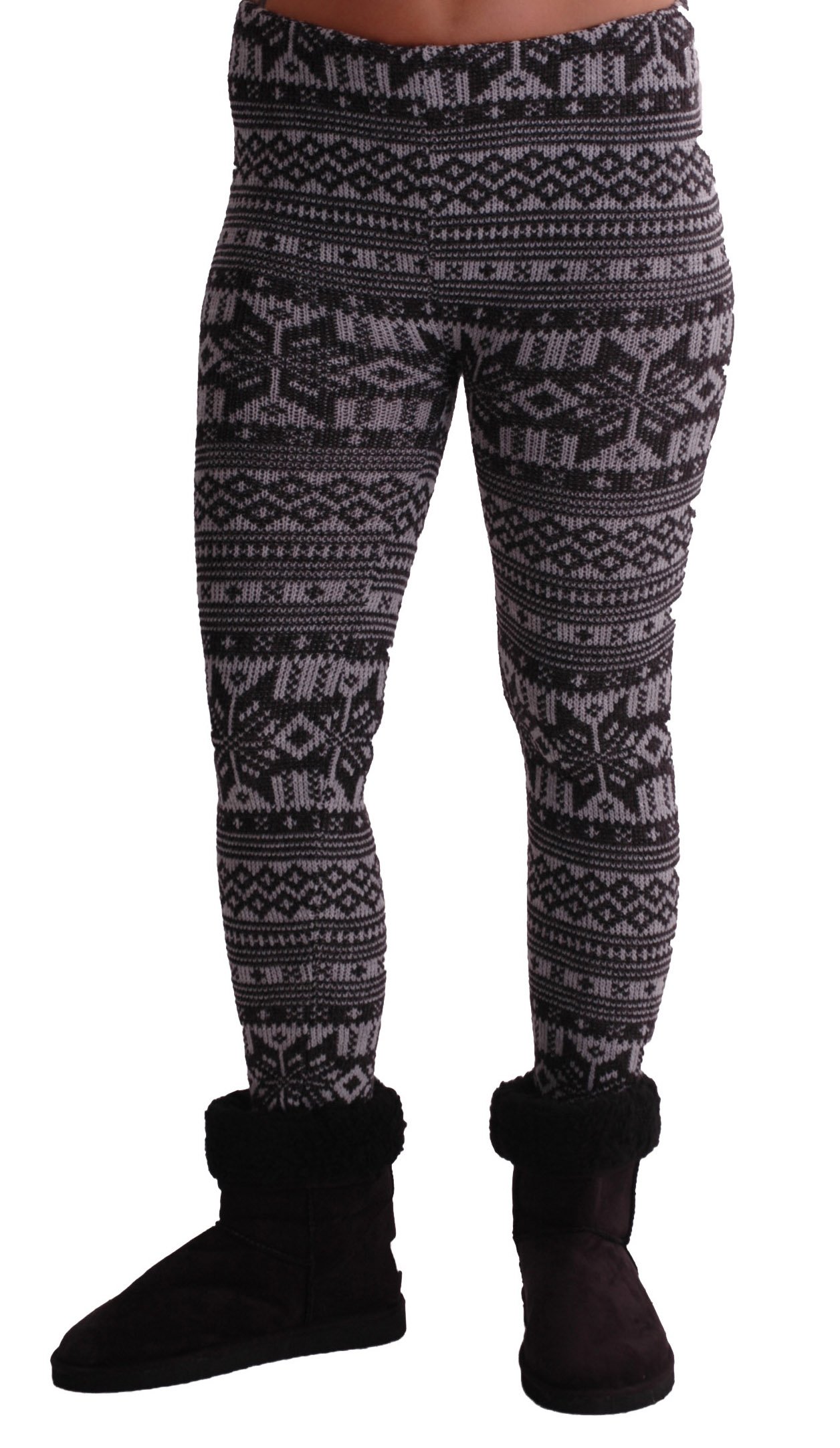Eye Catch Women's Charcoal Eyecatch Tm - Nordic Style Cozy Warm Sweater Knit Leggings One Size
