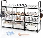 4 Tier Shoe Rack, Wide Shoe Racks,Holds 24-30 Pairs of Shoes,Shoes Rack for Closet,Show Rack