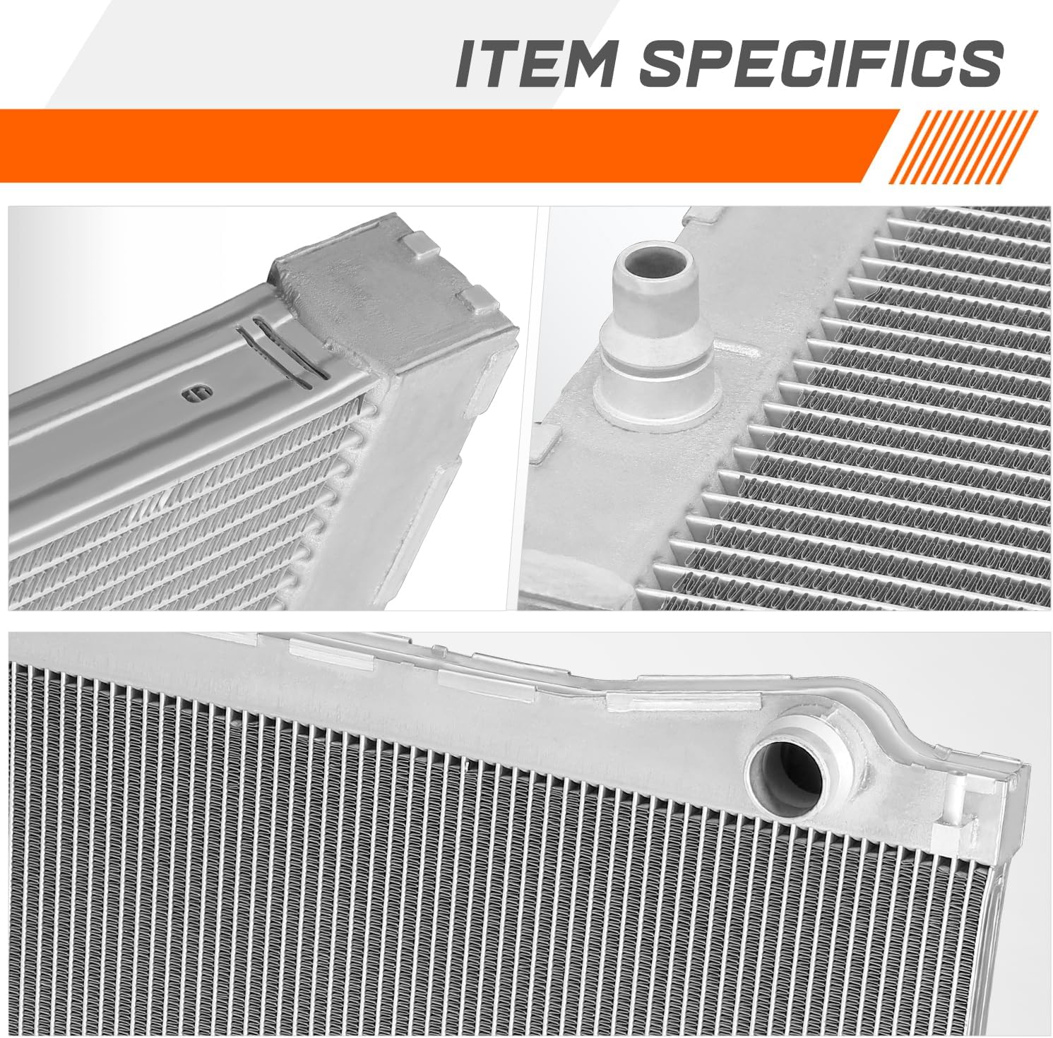 PM PERFORMOTOR DPI 13380 Aluminum Radiator Compatible with 2007 2008 2009 2010 BMW X5 3.0L 4.8L, 23-9/16" X 23-1/8" X 1-1/4", 1-1/2" Inlet Outlet