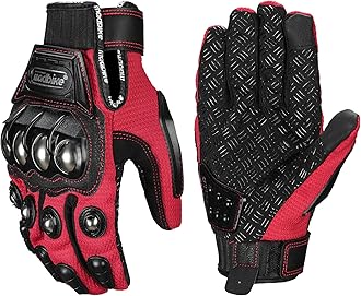 ILM, Motorbike Glove, Knuckle Guard, For Summer/Winter, Men's, Women's, red