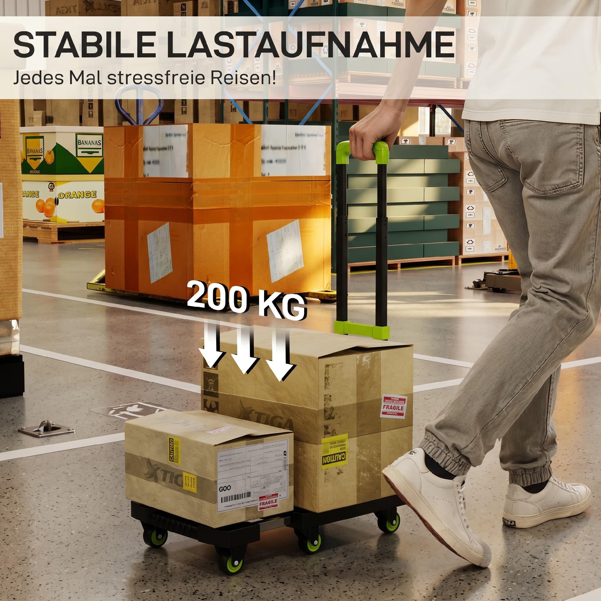 HOMCOM Sackkarre Faltbar, Transportkarre Klappbar, max. 200 kg