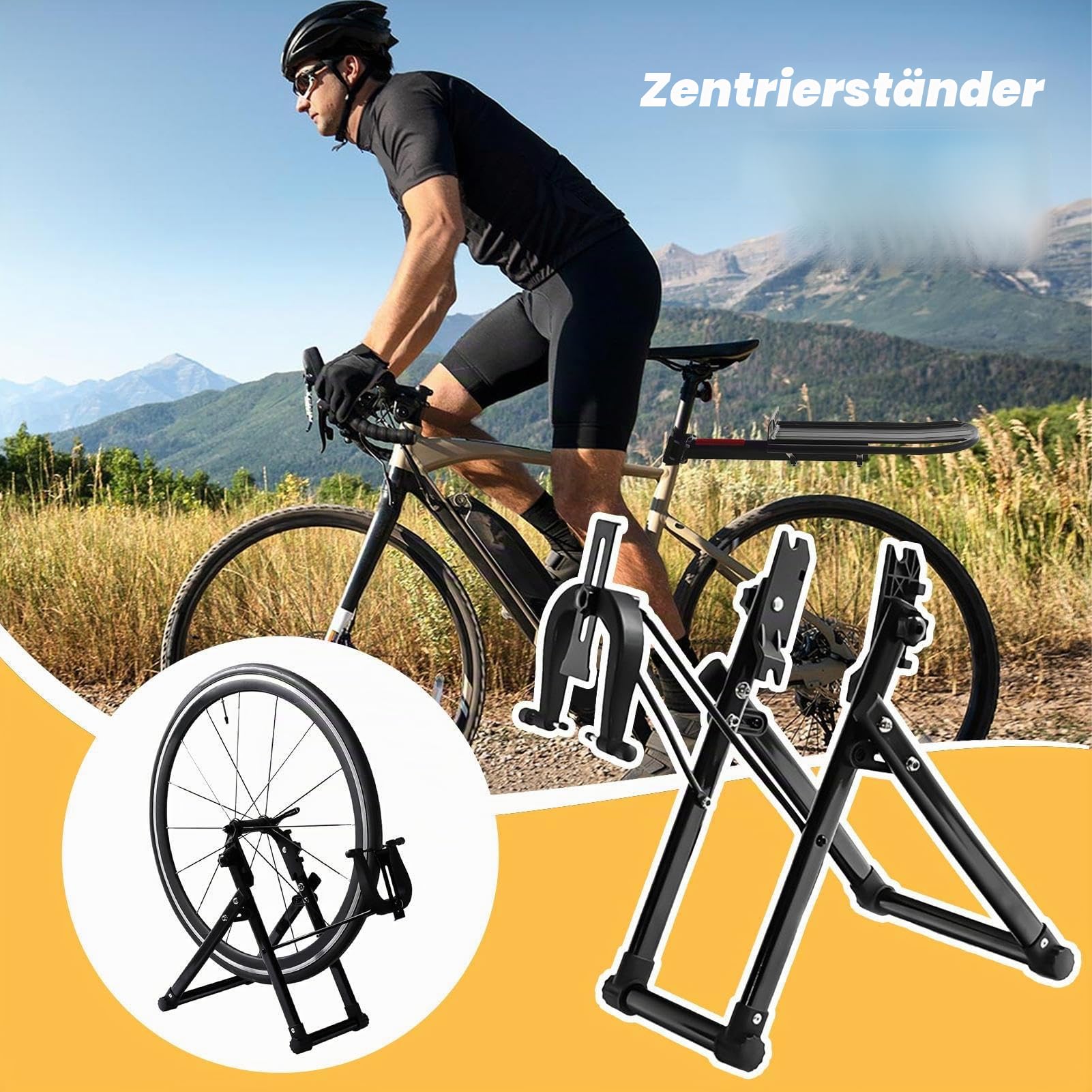 Fahrrad Montageständer - Zentrierständer Für Fahrradräder - Radständer Für Abstellraum Garage Aus Metall - Faltbarer Zentrierständer Montageständer Geeignet Für Mountainbikes, Rennräder, Fahrräder