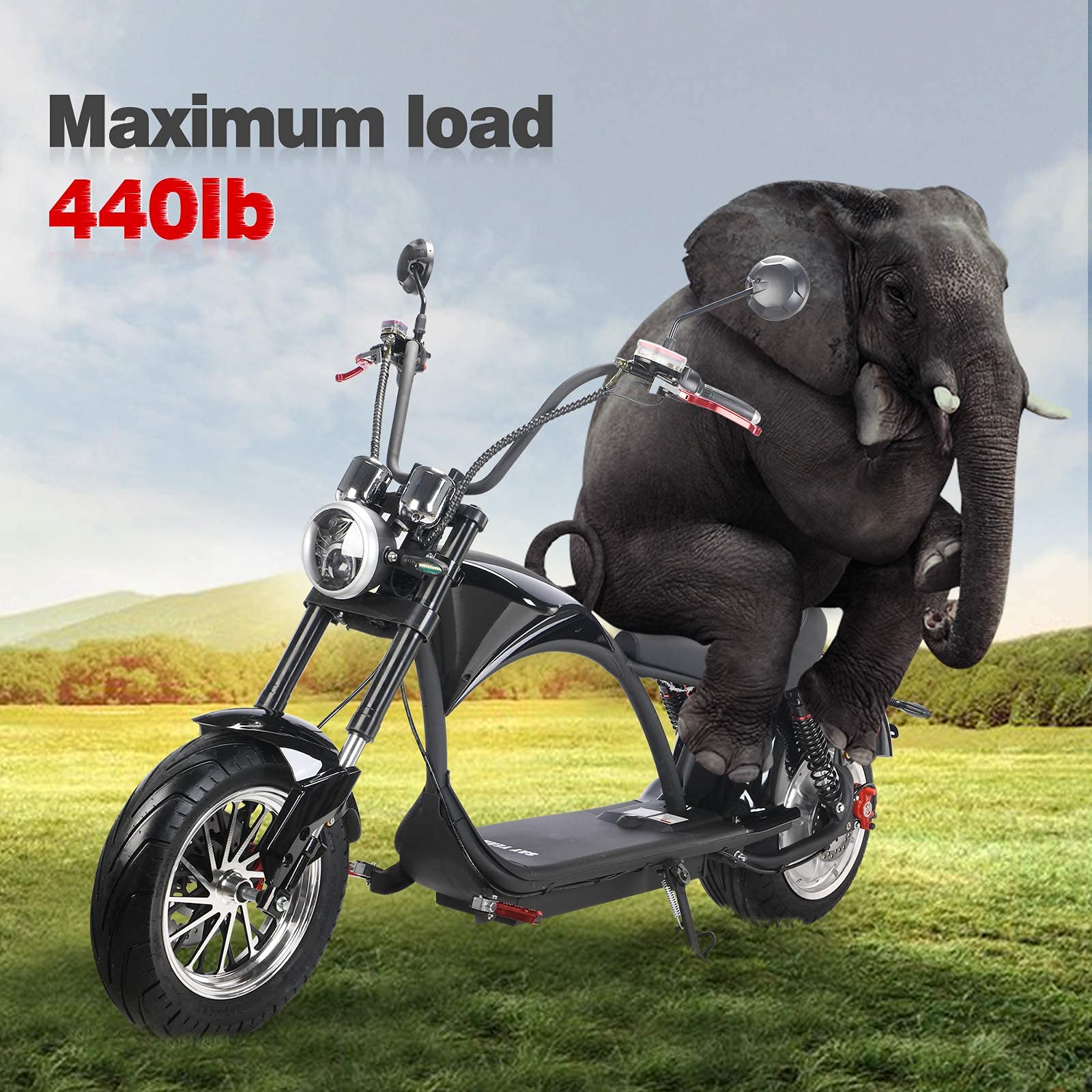 TOXOZERS 2500W Fat Tire Electric Scooter for Adults 4 Speeds Lithium E