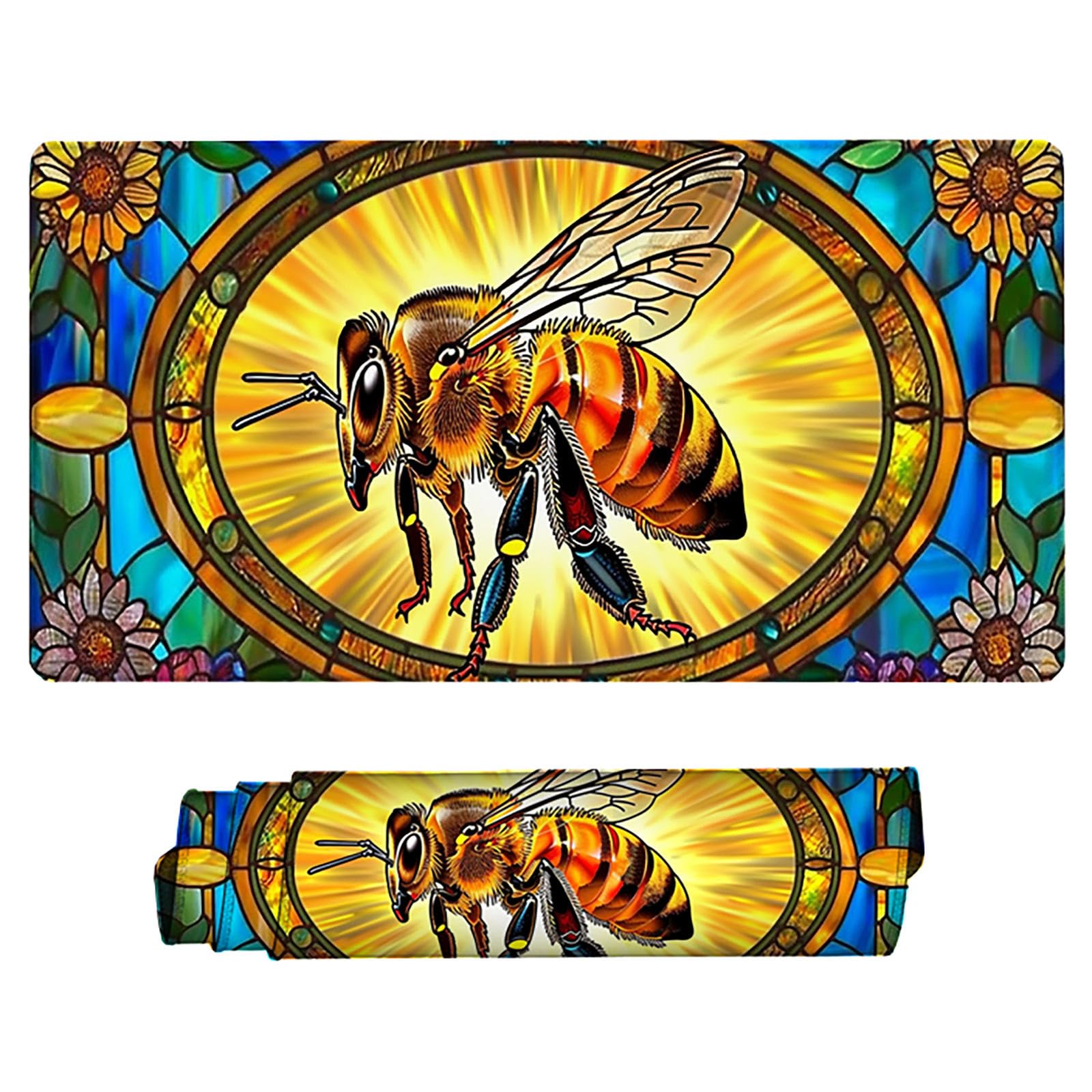 Żółta podkładka pod mysz XXL, podkładka na biurko, 1200 x 600 cm, szyte krawędzie, podkładka pod mysz, gumowa podstawa, podkładka pod mysz, stabilna przyczepność na gładkich powierzchniach,