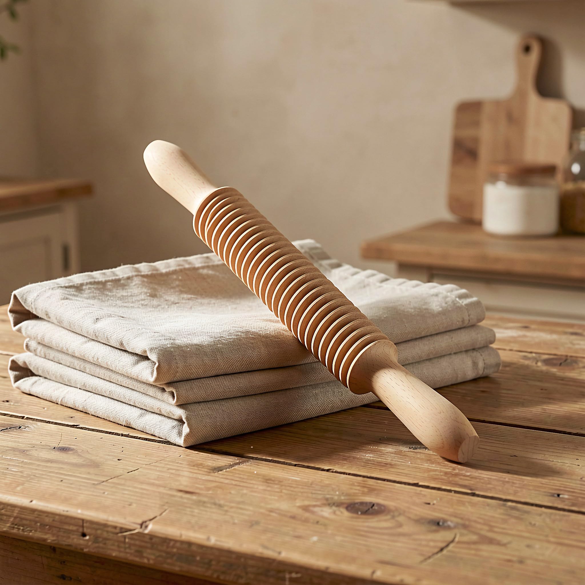2 rodillos de madera para cortar pasta, rodillo de madera de 4 mm para cortar fideos, cortador de espaguetis, herramienta manual para amasar, ideal para panadería y restaurante.