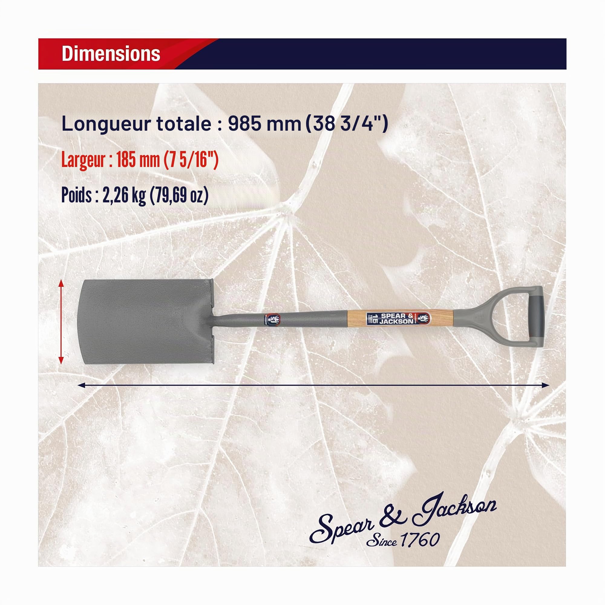 Spear & Jackson 1180NB Bêche en acier au carbone Neverbend