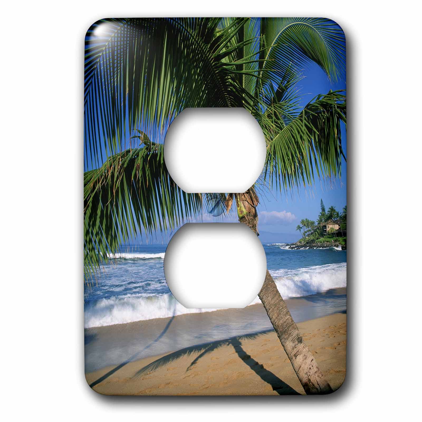 Plaque interrupteur double Maui Hawaii pour salon et chambre parentale évasion
