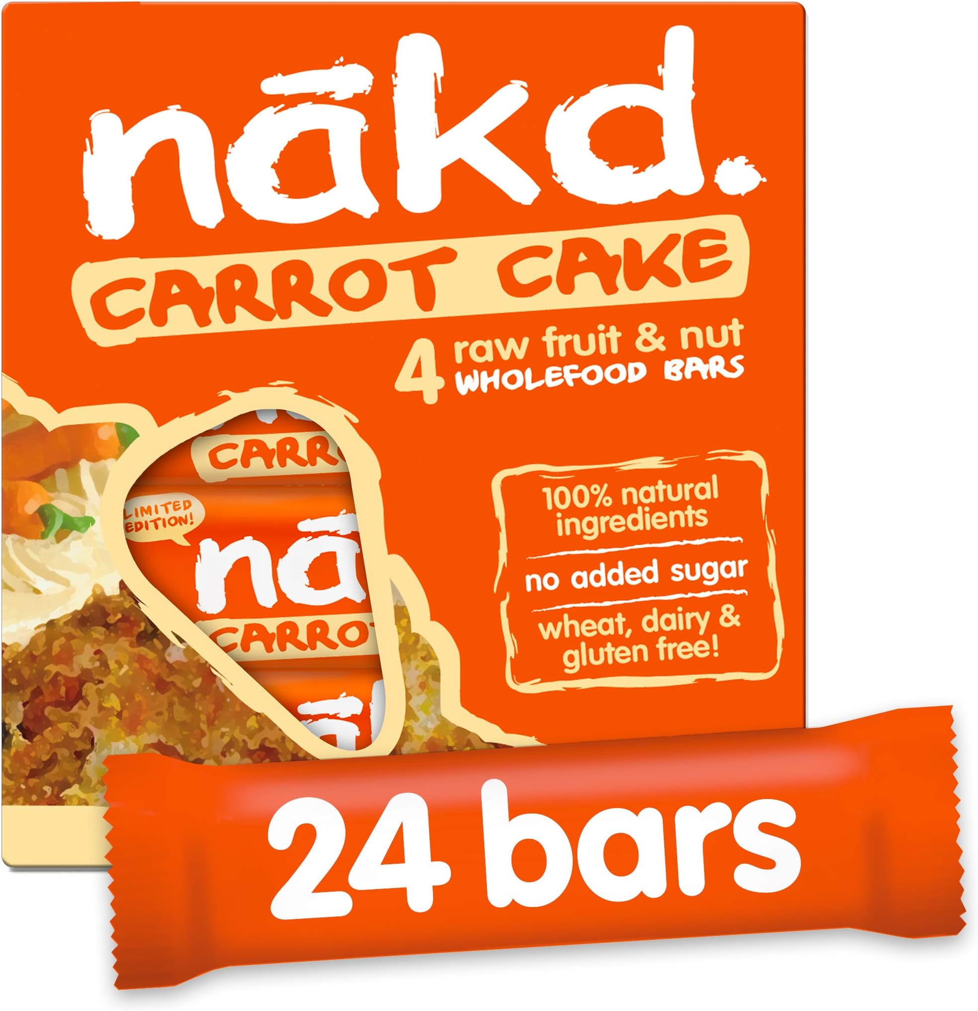 NAKD Carrot Cake 35g bar - Multi Pack case of 24 Bars