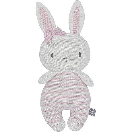 Baby Knit Plush Toy w/Rattle - Bella Bunny | Super Soft & Fun Living Textiles