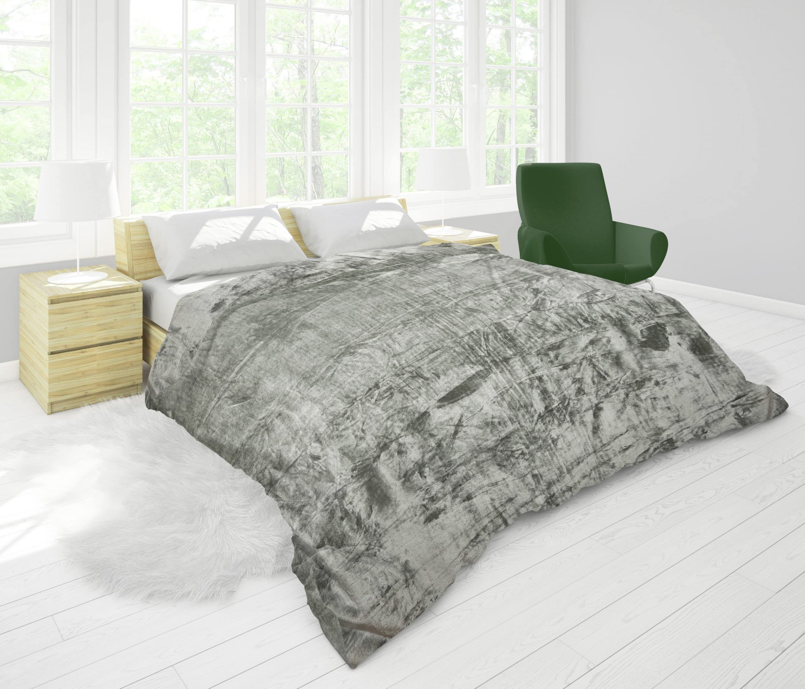 DALINA Textil - Edredón Terciopelo para Cama de Matrimonio 135/150cm, Manta para Cama 220 x 240 cm Extra Suave, Cálida, Manta Grande para Invierno Color Gris