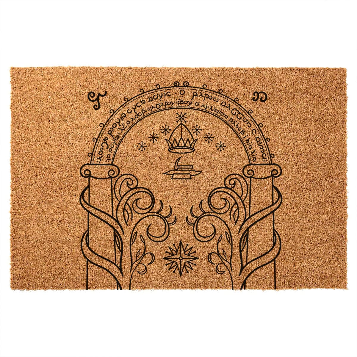 JiXianJu Funny Coir Doormat - Speak Friend and Enter Welcome Front Porch Decor - Personalized Rug with Heavy-Duty PVC Backing - Non Slip Outdoor -