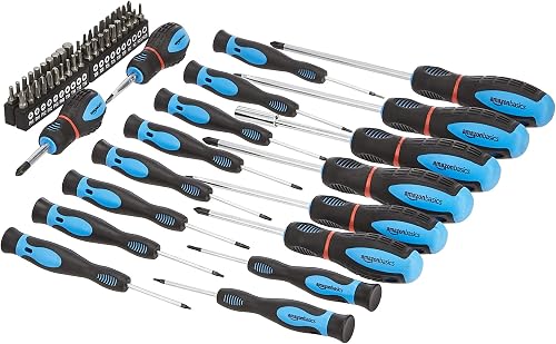 Amazon Basics 58-Piece Screwdriver Set, Precision Slotted, Phillips, Torx, Black - 2