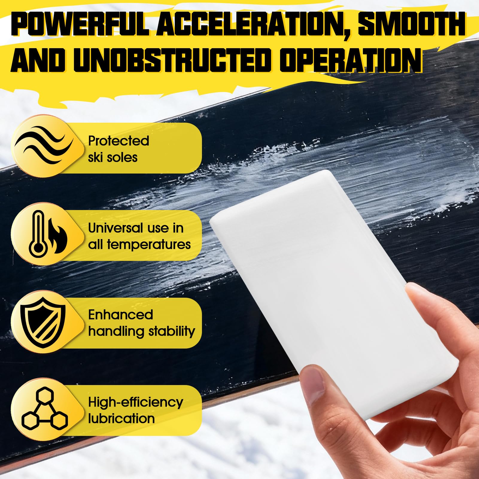 Allony Cera Esqui, Cera de Esquí, Cera para Esquís a Temperatura Completa, Mejorar el Rendimiento del Planeo, Cera para Esquís para Mantenimiento, Carreras, Deslizamiento, Nordico, Encerado, 100g