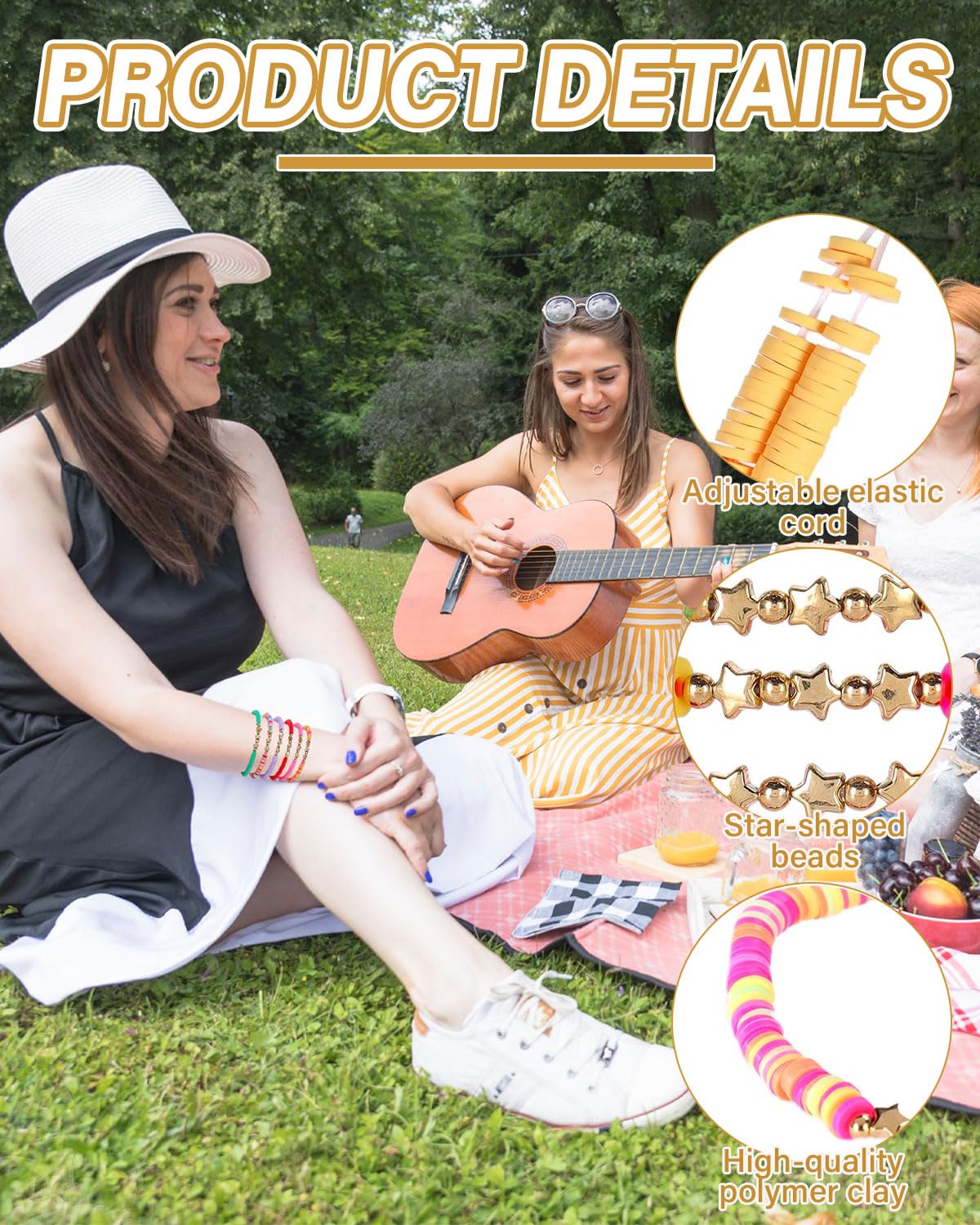 Bracelets d'amitié en forme de cœur pour enfants, bracelet fille, perles plates en argile colorées
