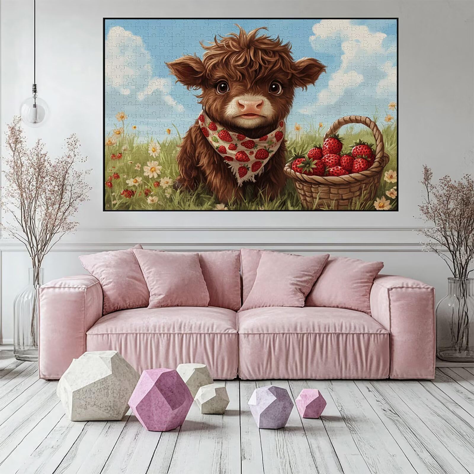 Puzzle 3000 elementów wołowina dla dorosłych truskawka 122 x 81 cm unikalne rzemiosło klasyczne 3D drewniana układanka do rodzinnych gier aktywnych, układanka do samodzielnego wykonania nawet do