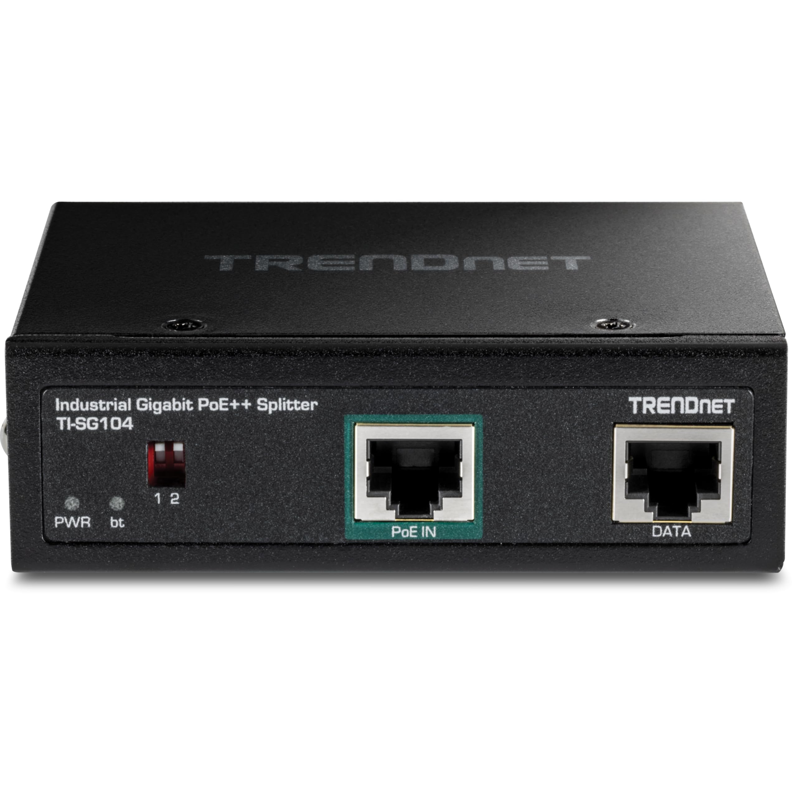 TRENDnet, TI-SG104, Splitter industriale Gigabit UPoE, doppia uscita di alimentazione CC, montaggio su guida DIN o a parete