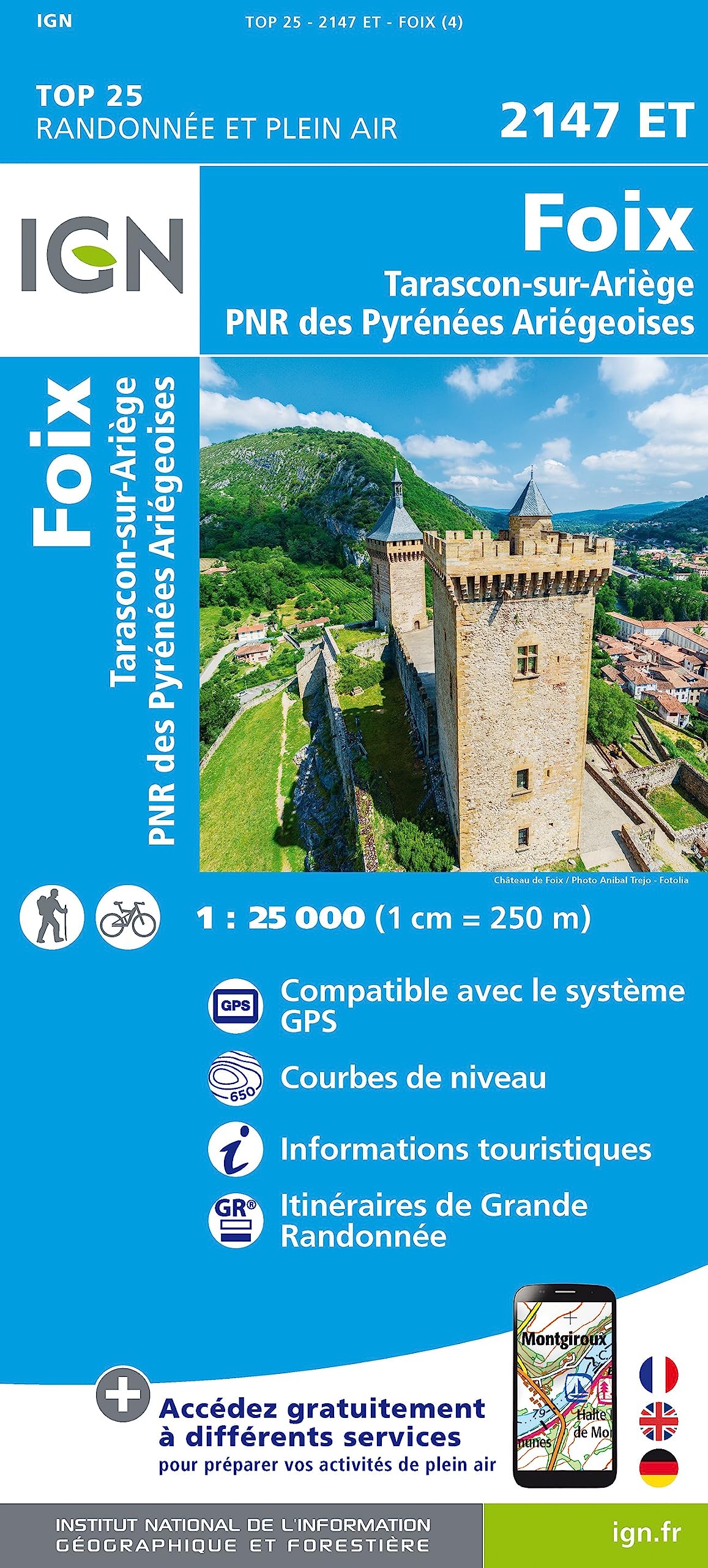 Foix / Tarascon-sur-Ariège / PNR Pyrénées Ariégeoises: 2147ET (TOP 25)