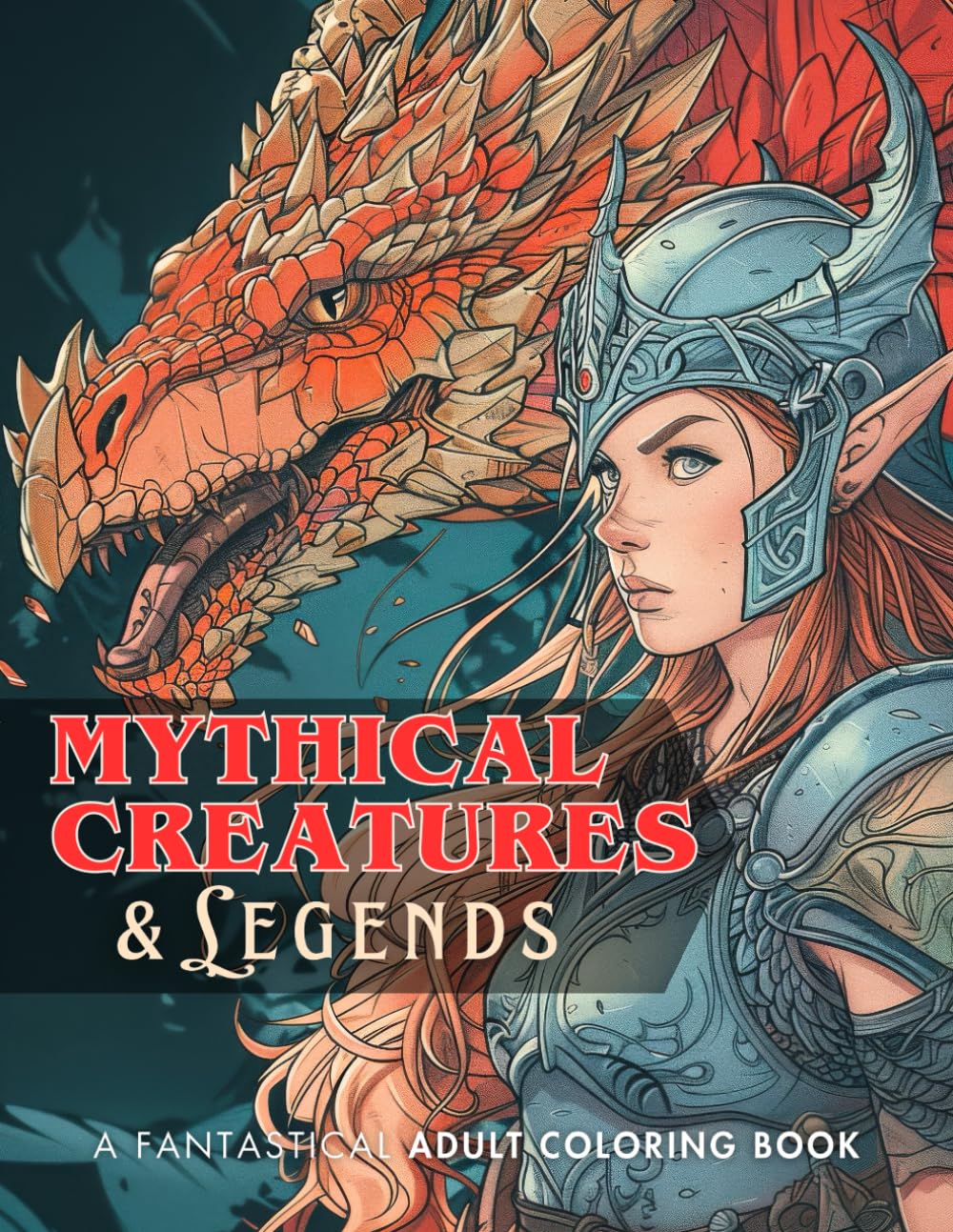 Mythical Creatures & Legends Adult Coloring Book: Detailed Fantasy Designs | Coloring Book for Teens and Adults | Dark Fantasy and Mythology Art | ... Dragons, & Beings (Adult Coloring Books)