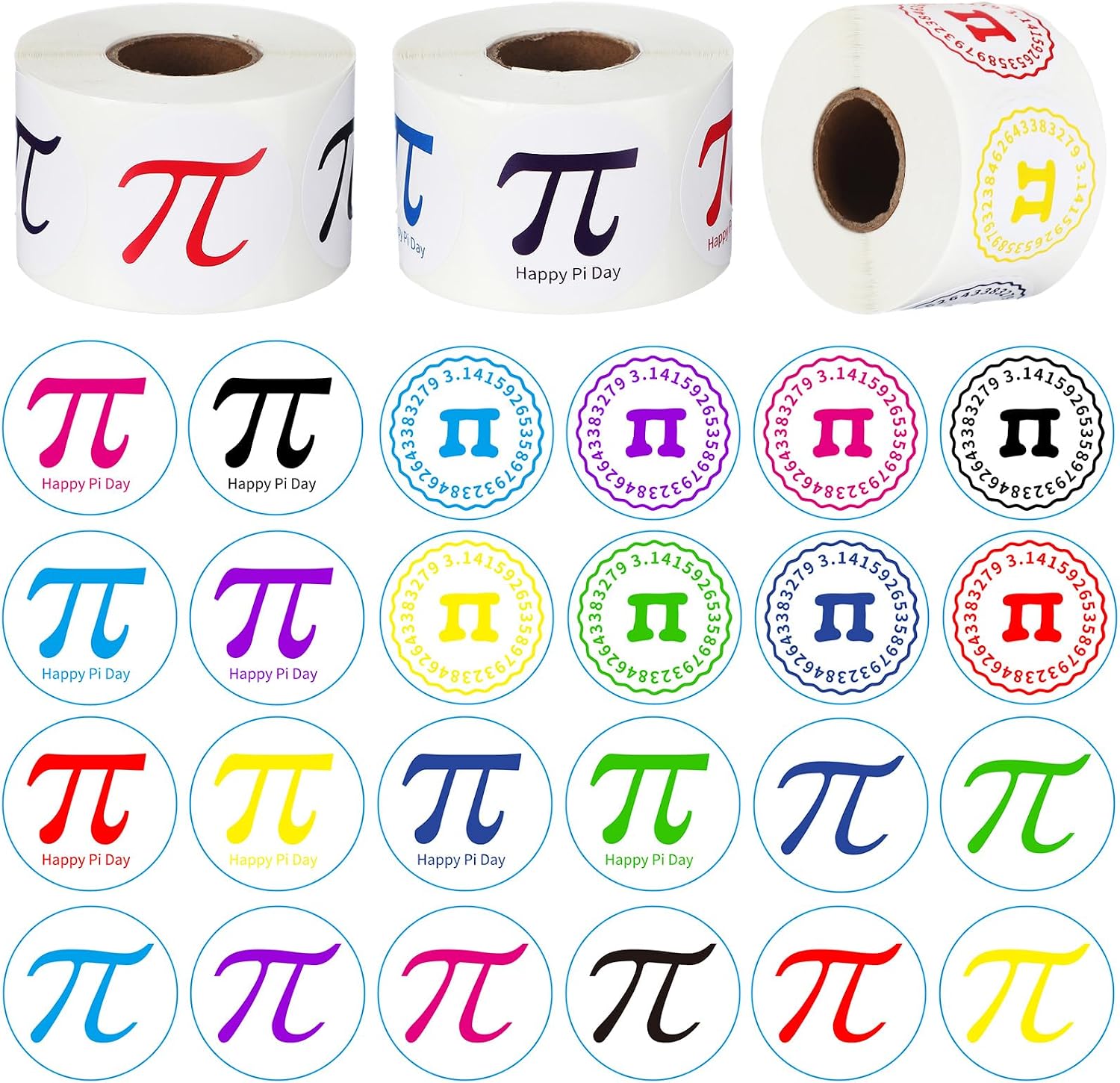 Pi Color Amazon.com: 1500 Pcs Pi Day Stickers 3 Rolls Pi Symbol 1.5
