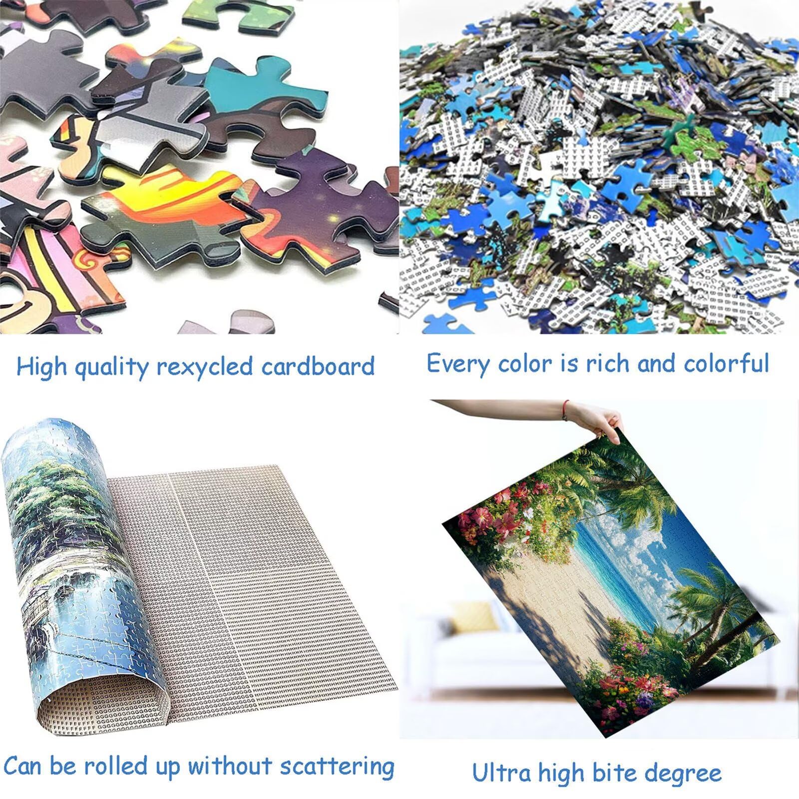 Puzzle 4000 Sztuk Plaża Puzzle dla dorosłych Krajobraz 141x87cm Unikalne Rzemiosło Klasyczna Drewniana układanka 3D do rodzinnych gier aktywnych, układanka zrób to sam do dekoracji ścian domu