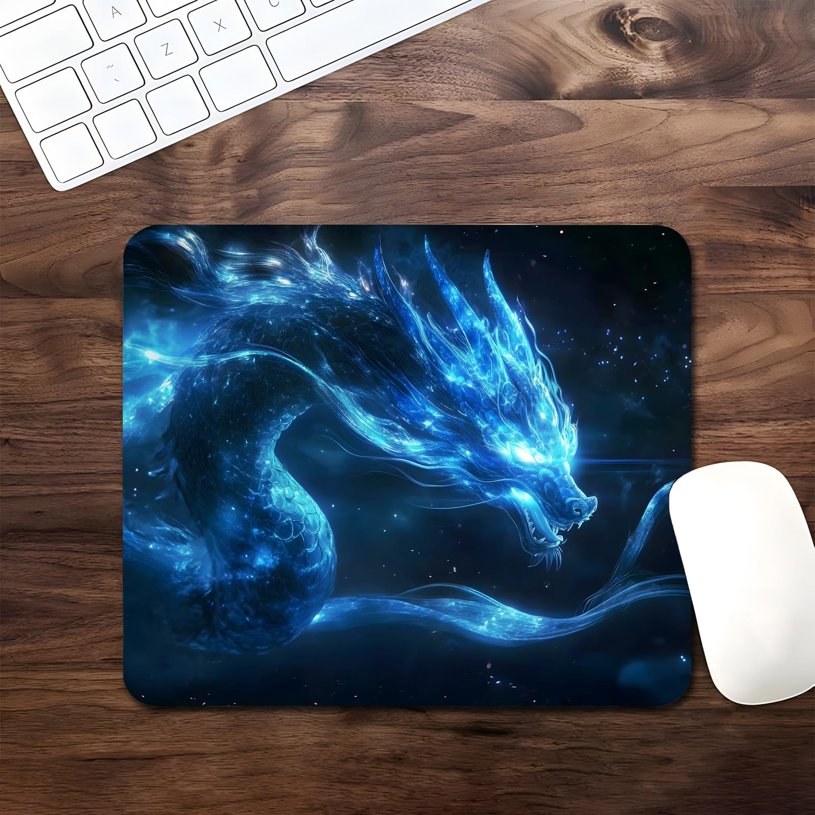 Blue Dragon Tapis de souris pour bureau, ordinateur portable et ordinateur portable sans fil, 24,1 x 20,1 cm, base en caoutchouc antidérapant, surface lisse, pour la maison, le bureau et les voyages
