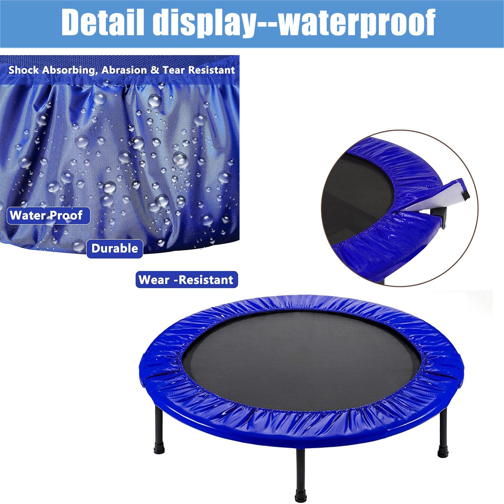 Trampolin Randabdeckung 82-152cm,Indoor Erwachsene Kinder Fitness Trampolin Umrandung,UV-beständig reißfest Federabdeckung Randschutz Sicherheitsmatte Trampolinzubehör