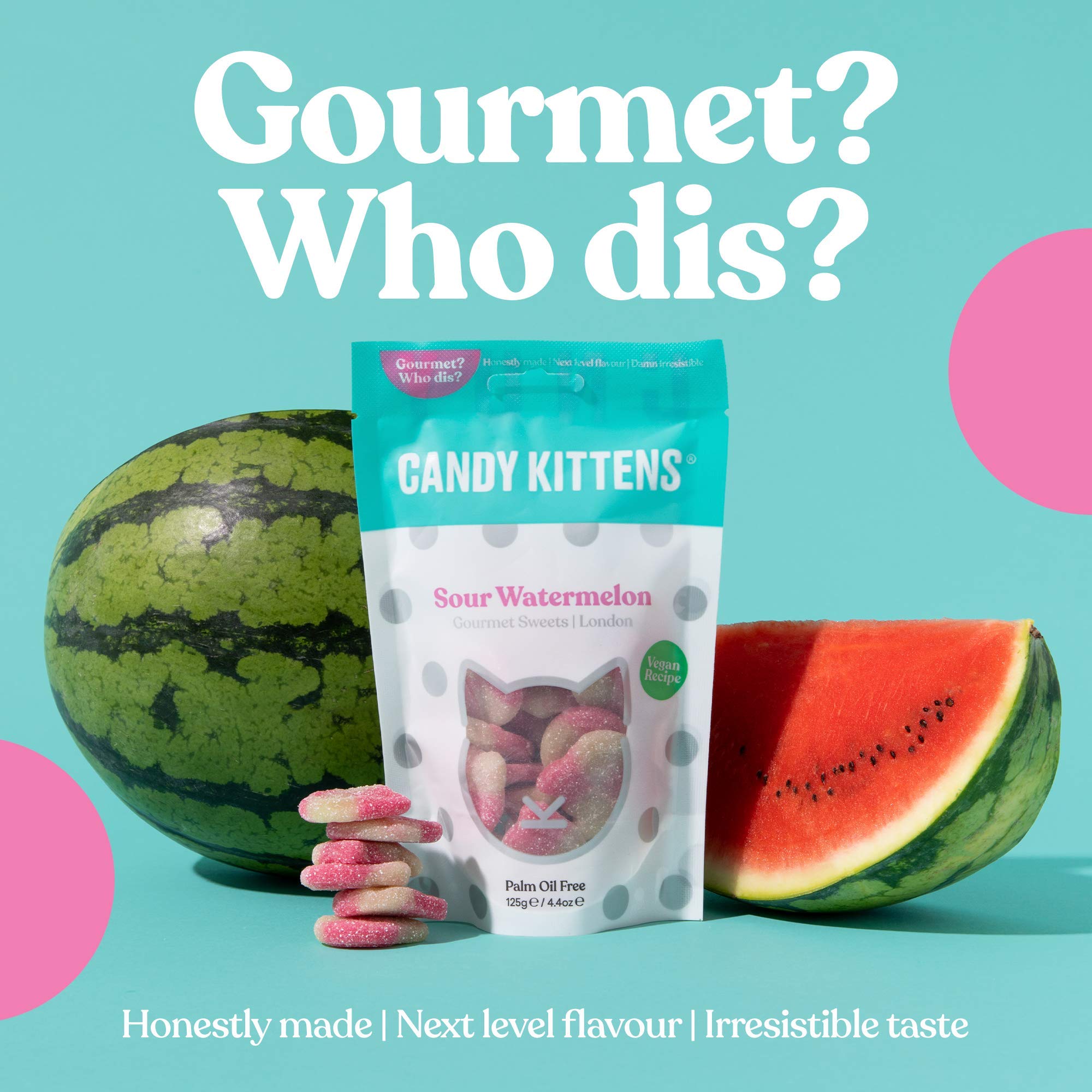 Candy Kittens Sour Watermelon Vegan Sweets Palm Oil Free Natural 