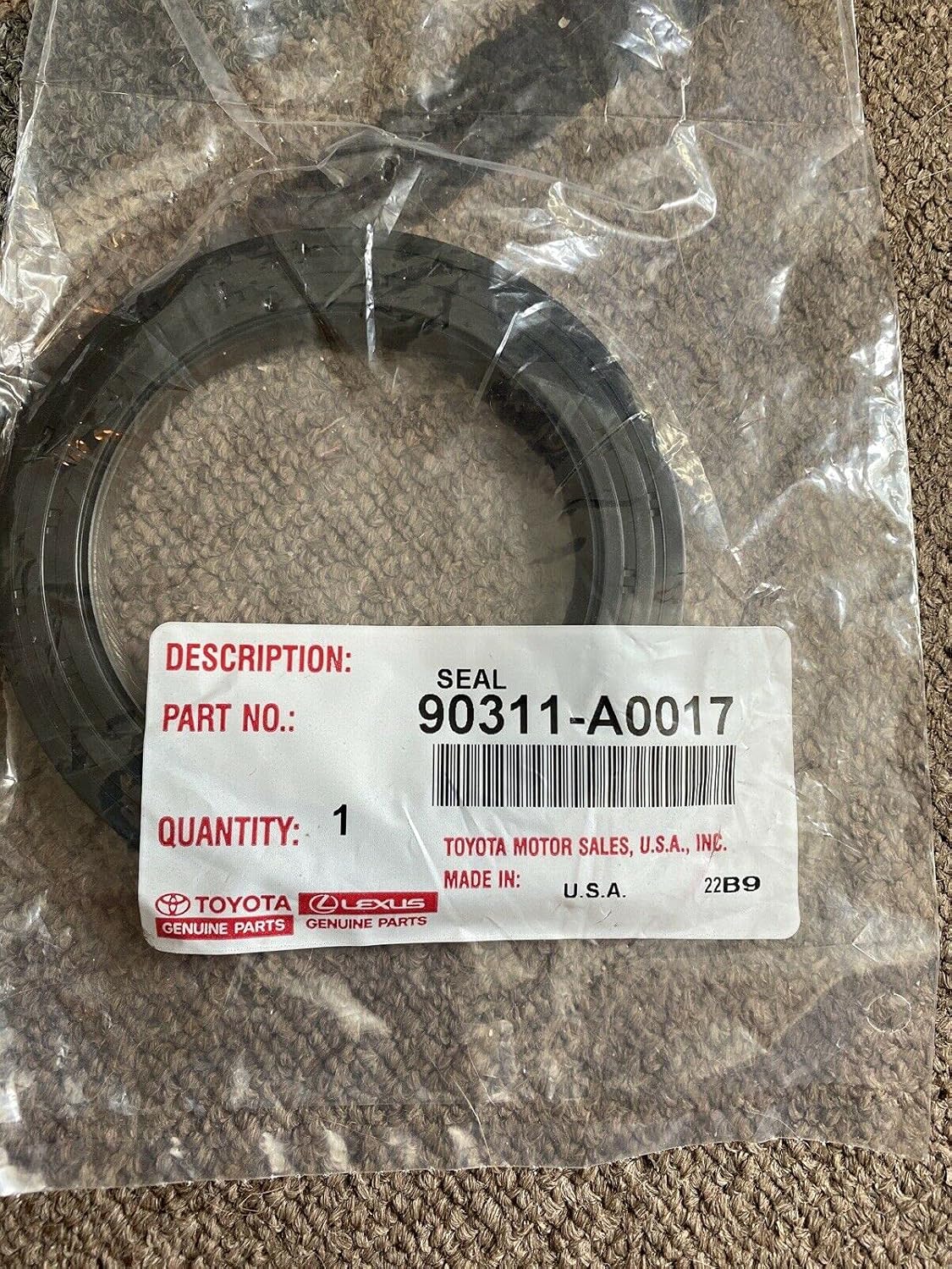 Toyota Genuine Parts - Seal, Type T Oil (90311-A0017)