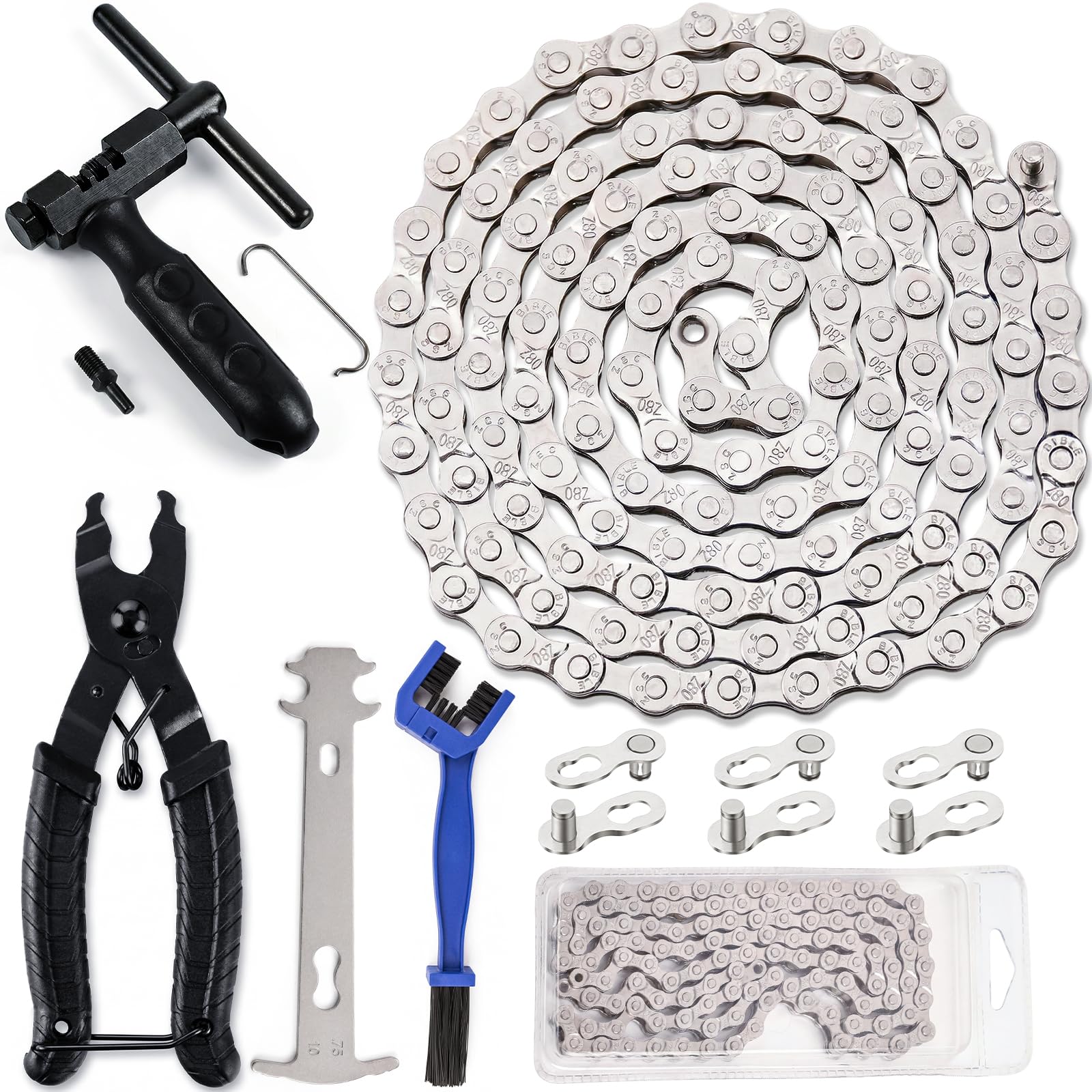 Chaîne de Vélo 6/7/8 Vitesses avec Kit Réparation