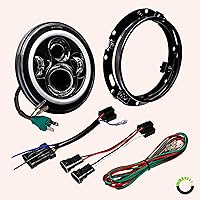 Vista 9 de True Mods - Soporte de montaje de anillo redondo negro de 7 pulgadas para faros delanteros compatible con Harley Davidson Road King Electra Glide