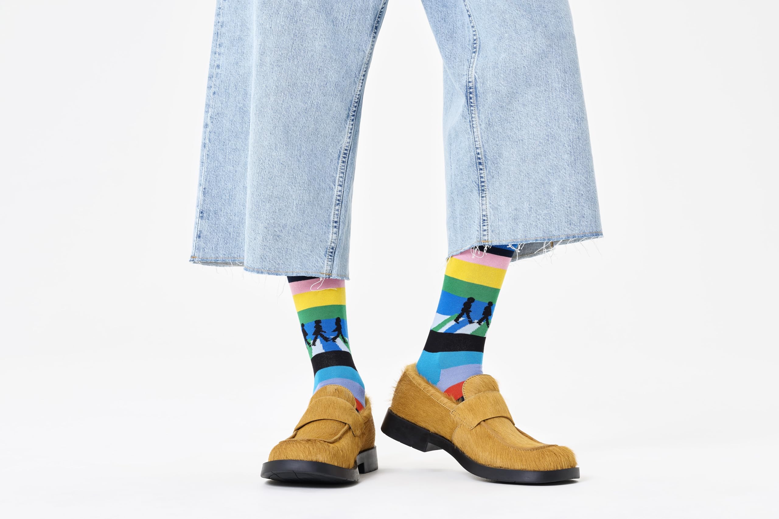 Happy Socks x The Beatles - Pack de 3 Calcetines en Caja de Regalo Edición The Beatles - Calcetines Divertidos para Grandes Fans