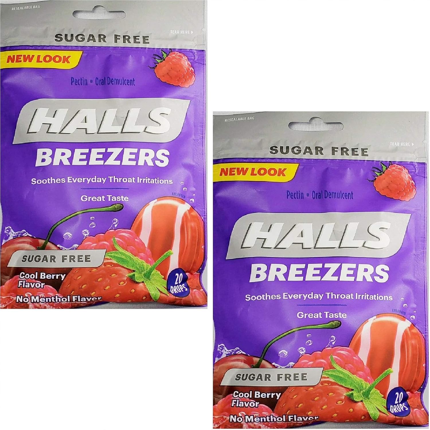 Amazon.com: Halls Breezers Drops Sugar Free Cool Berry 20 Each (Pack of