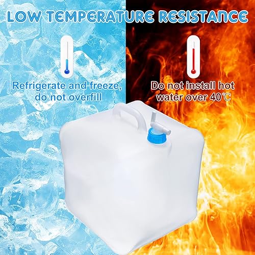 Miniatura 5 de Bokon Paquete de 30 contenedores de agua plegables de 5.3 galones con espiga, contenedor de almacenamiento de agua para campamento, contenedor de