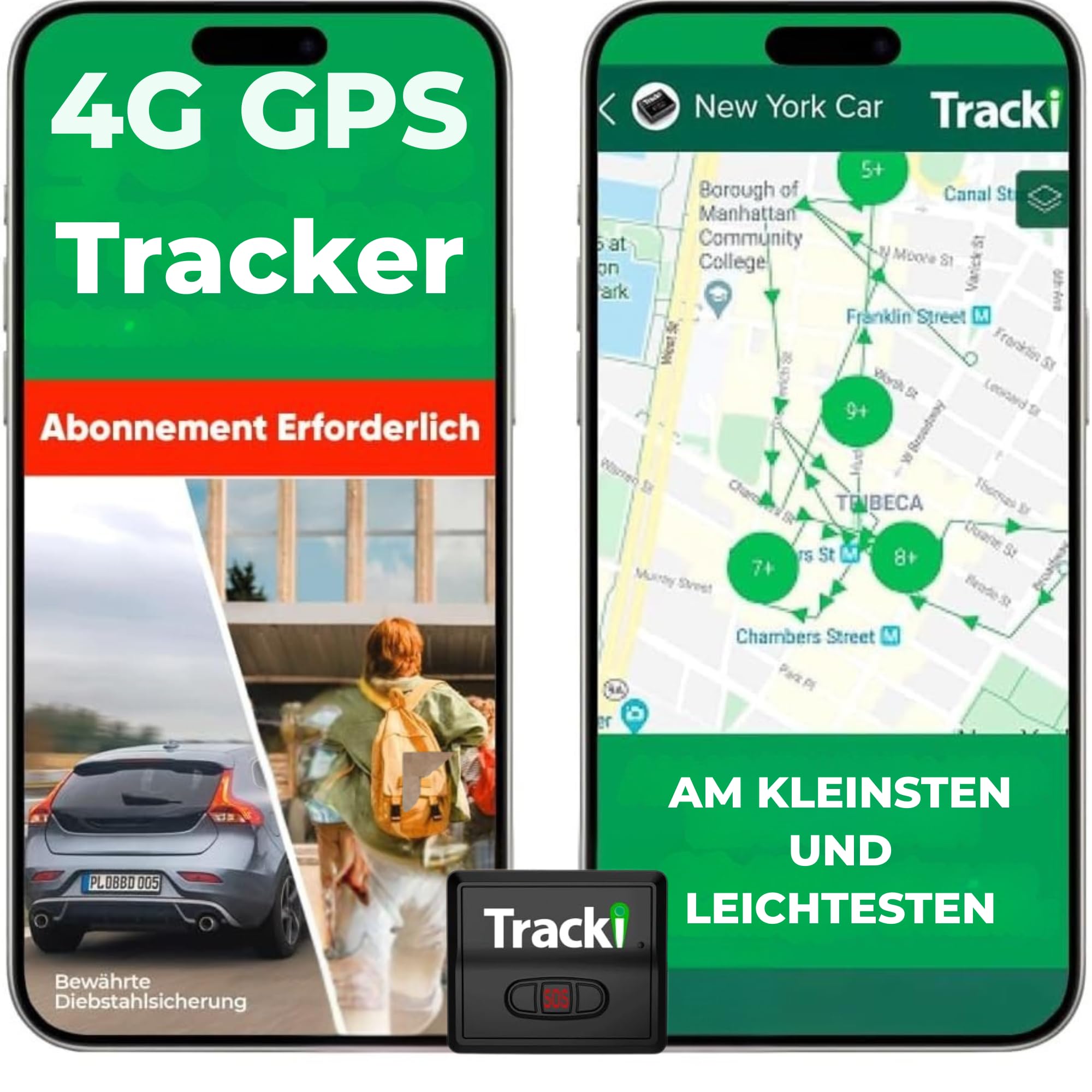 Tracki GPS Tracker for Vehicles – Real-Time 4G LTE Assets & Car Tracking Device with App, Magnetic Mount, Compact Design, Worldwide Coverage – iOS & Android (Subscription Required)