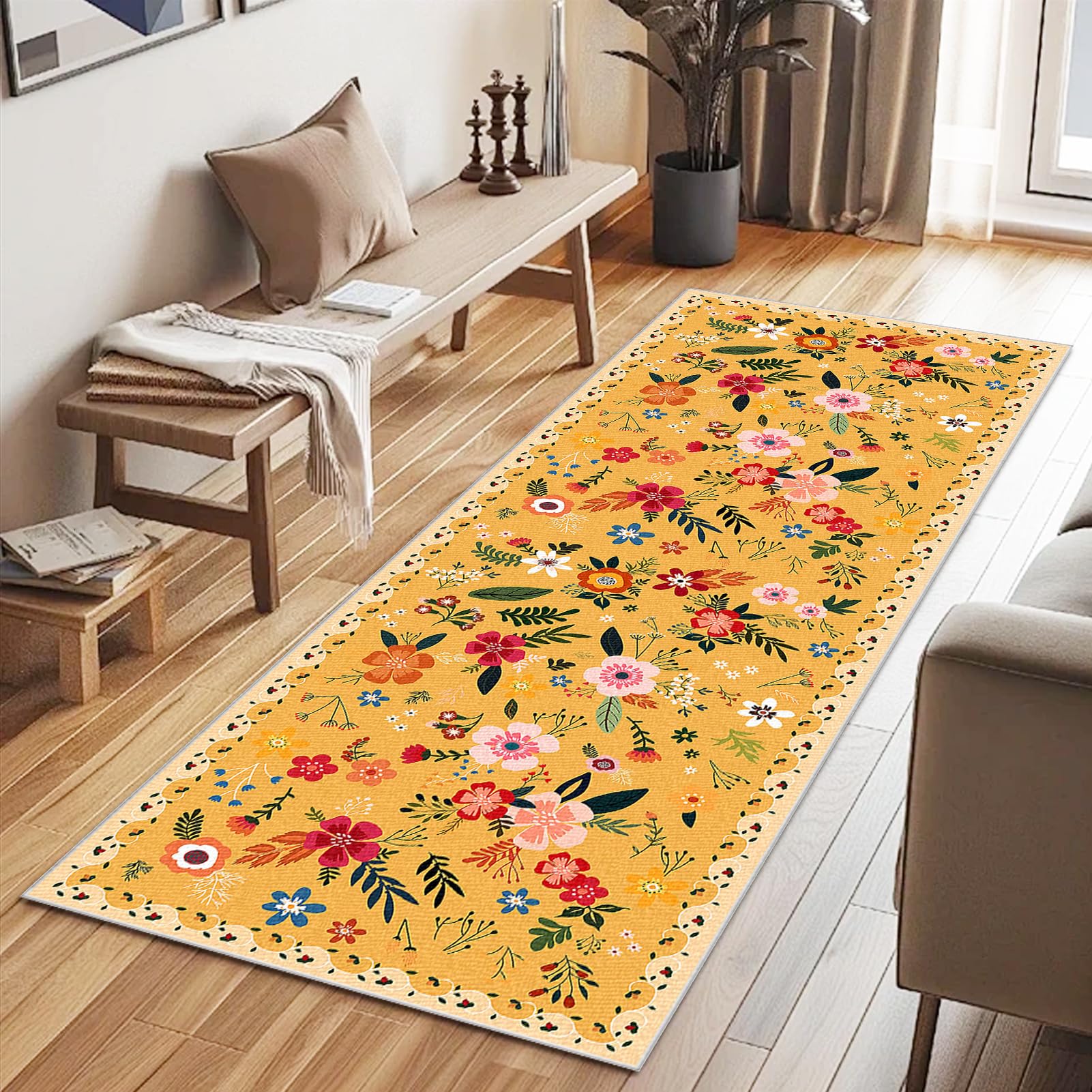 Dywan chodnik do przedpokoju kuchennego antypoślizgowy zmywalny 70 x 500 cm dywanik kuchenny dywanik wejściowy do wnętrza chodnik chodnik do kuchni dywan salon krótkie futro dywan sypialnia
