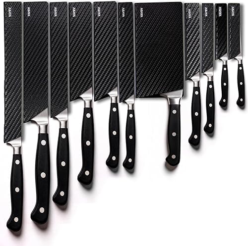 Asaya Protectores profesionales para filos de cuchillos, cubiertas universales de cuchilla, extra resistencia, plástico ABS y forro de fieltro sin