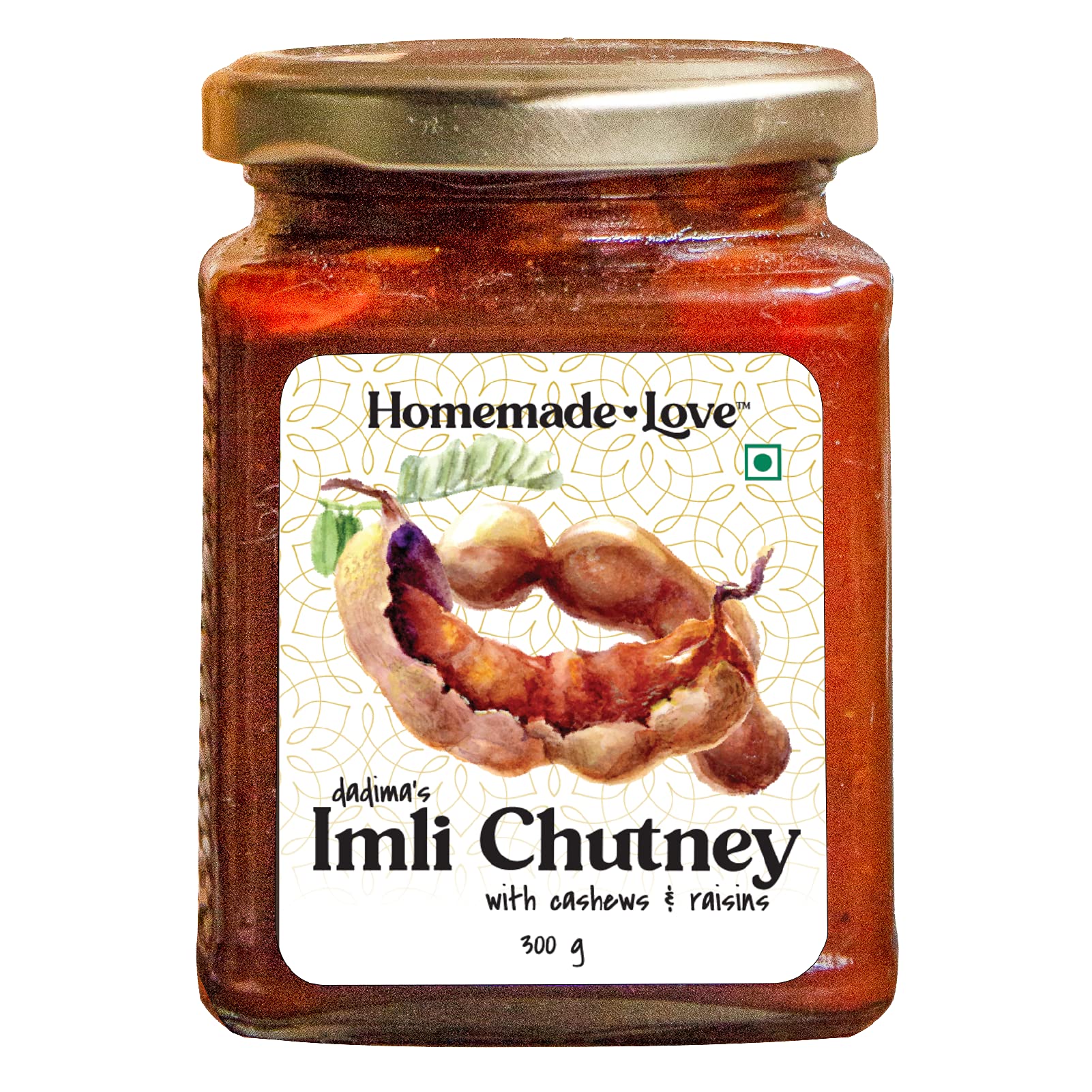 Homemade Love Imli Chutney (300g)| Sweet and Tangy Tamarind Chutney Made with Tamarind Pulp, Jaggery, Black Salt | Low-Fat, Vegan, and Gluten-Free | No Added Preservatives