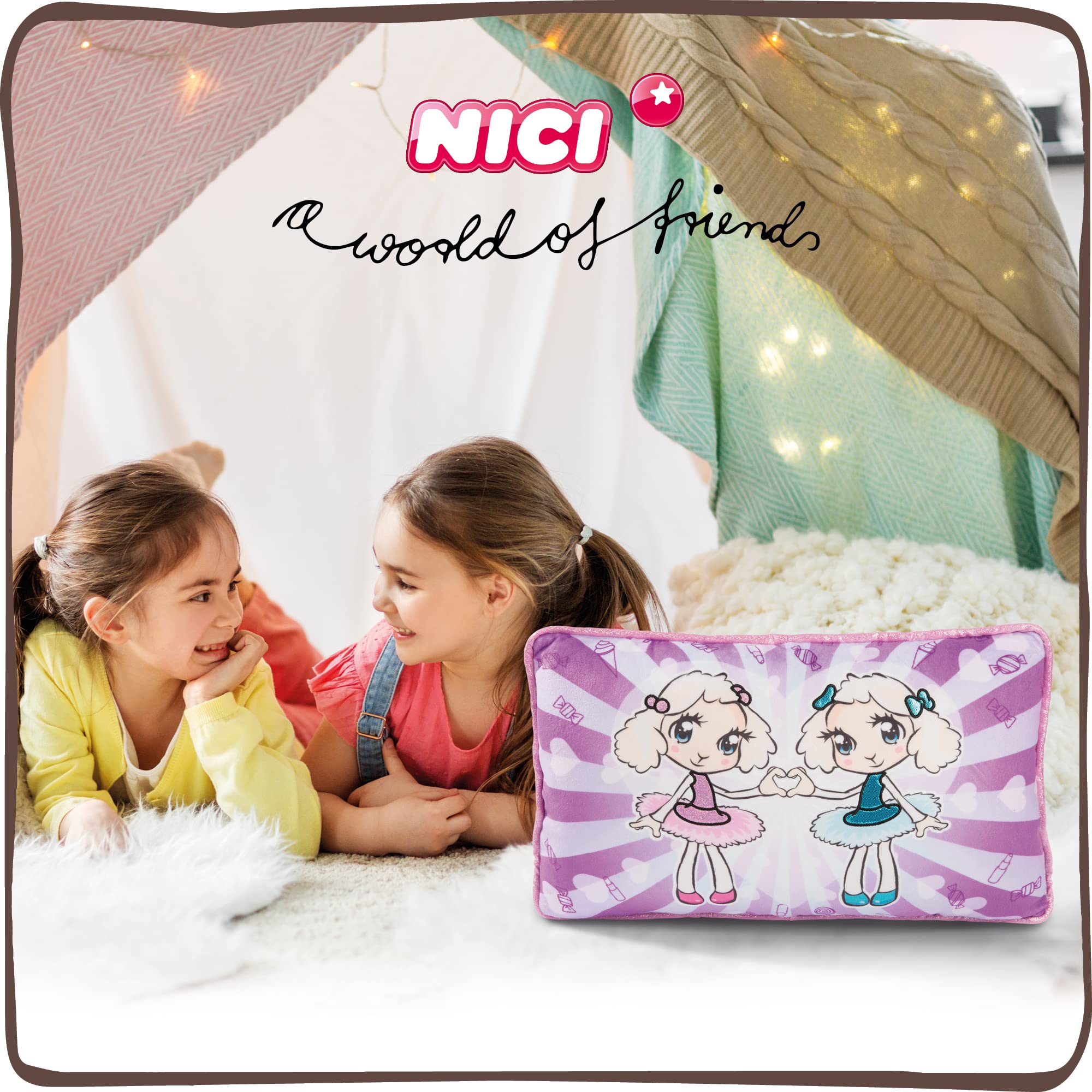 NICI 46728 Eldor il drago cuscino animale 43 x 25 cm - Comodo guanciale per ragazze, ragazzi e bambini - Soffici cuscini per bambini in morbido peluche