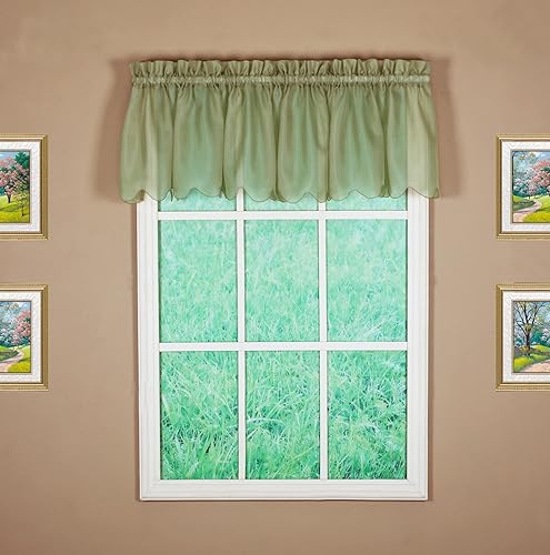 Miniatura 7 de Today's Curtain Emelia - Cenefa de gasa original de 14 pulgadas, hoja polvorienta, 60 pulgadas de ancho x 14 pulgadas de largo