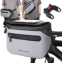 GXCROR Fahrrad Lenkertasche 4.7L mit Schnellrelease | Stabiler Träger für City & Trekking | Wasserdicht + Handyfach + Getränkehalter