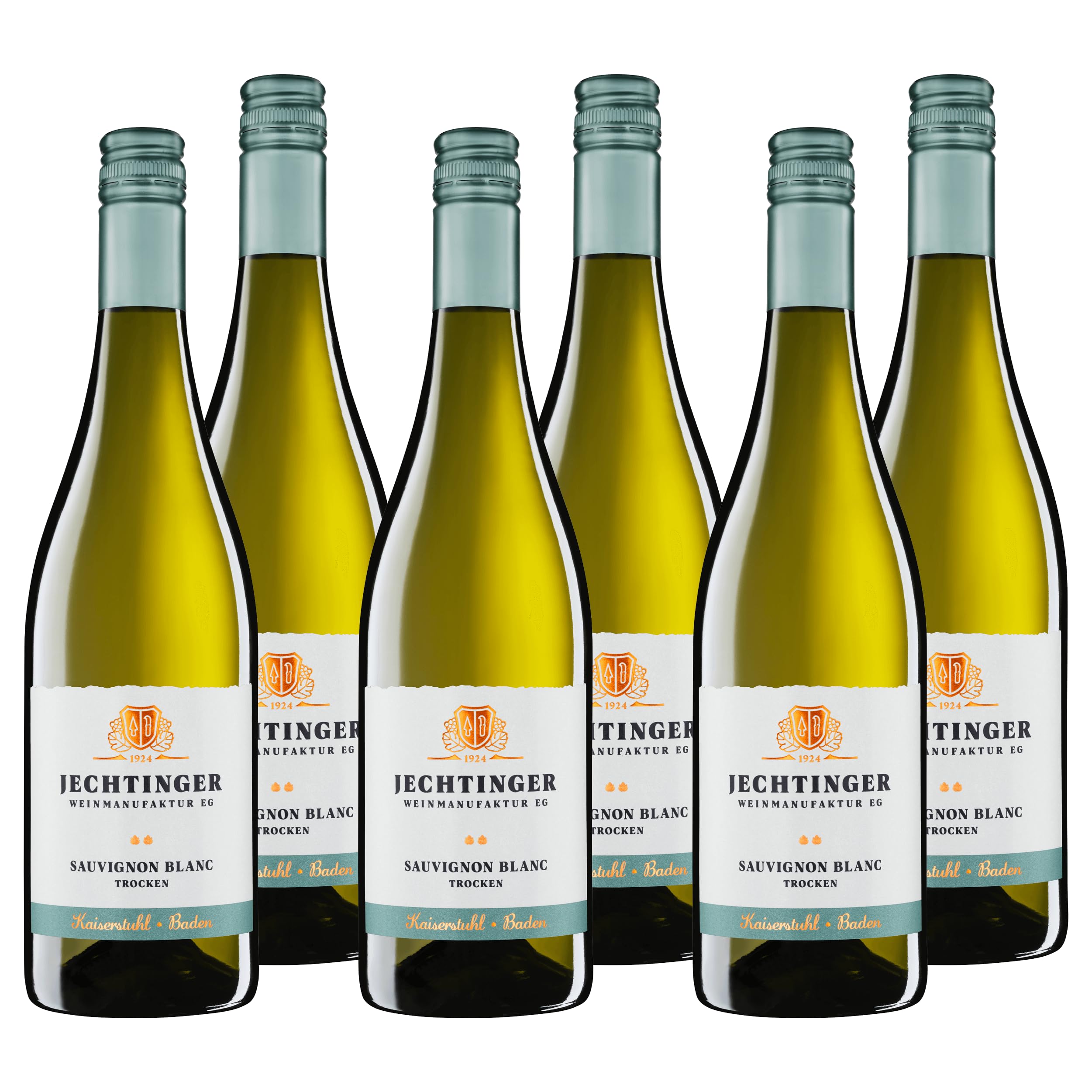 Jechtinger Sauvignon Blanc QbA trocken - Weißwein trocken, fruchtig im Geschmack - Badischer Wein, Anbaugebiet Kaiserstuhl (6 x 0,75 l)