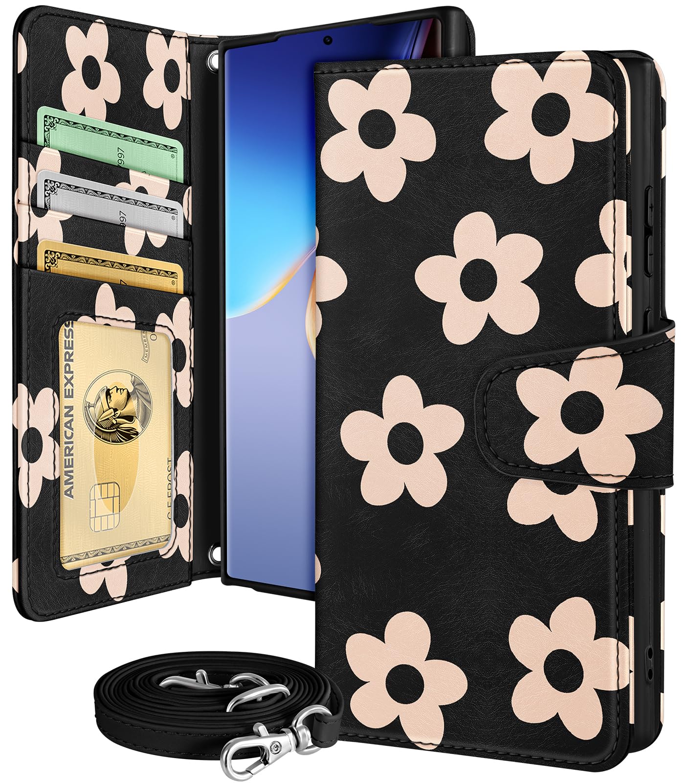 Buleens for Samsung Galaxy S23 Ultra Wallet Case for Women - with Card Holder S23 Ultra Flip Case Leather Crossbody Cute Aesthetic Galaxy S23 Ultra