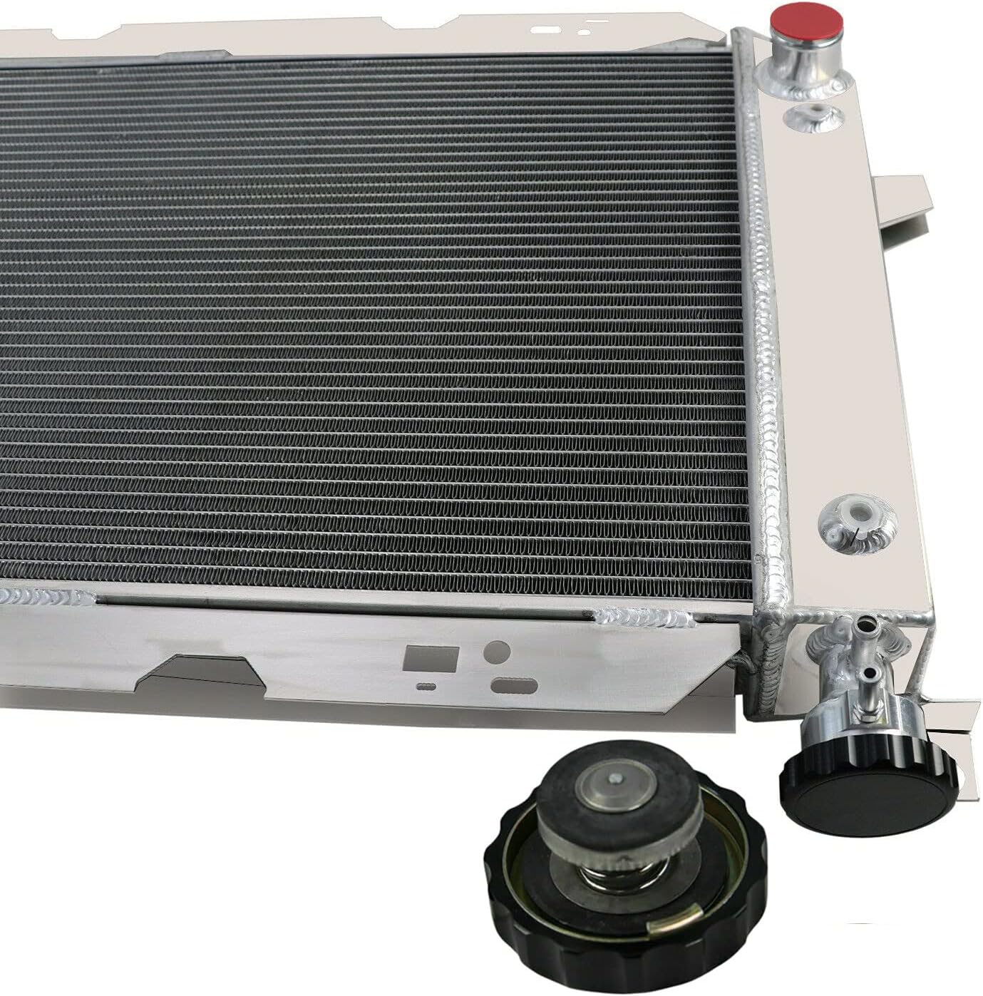 4 Row Aluminum Radiator for 1985-1997 Ford Bronco F250 F350 F150 F Super Duty F53 V8 5.0L 5.8L 7.3L Pickup Radiador 86 87 88 89 90 91 92 93 94 95 96 Radiators Crossflow Radiadors