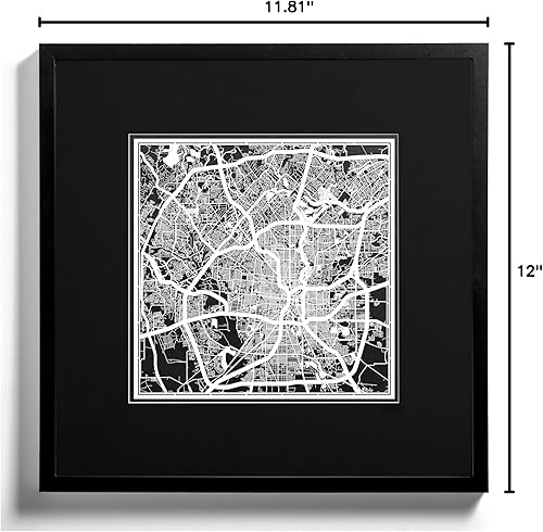 Miniatura 5 de Mapa de corte de papel de San Antonio por O3 Design Studio White 12 x 12 pulgadas