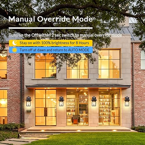 Miniatura 5 de Lámpara de pared para exteriores con sensor de movimiento linterna de pared para exteriores del anochecer al amanecer color negro arena impermeable