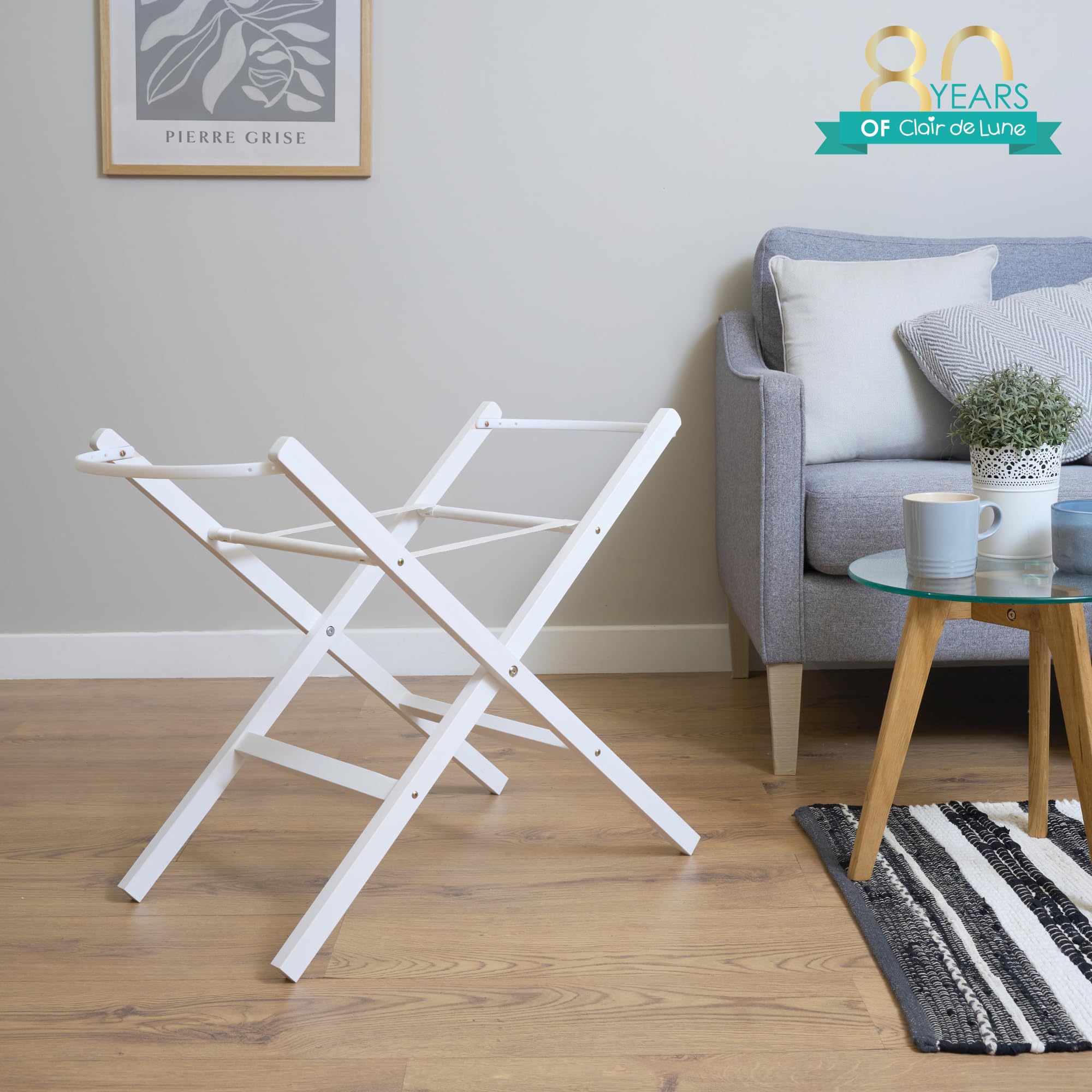 Clair de Lune Support de couffin pliable blanc