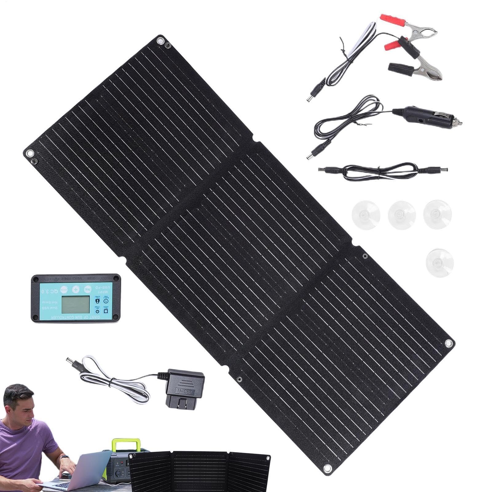 Serveratore del caricatore della batteria per auto solare, caricabatterie | Manutentore flessibile impermeabile automatico a pieghe